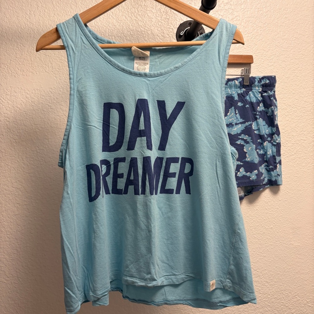 Munki Munki 2pc Pajama Set Women’s Size XL Blue Cloud Day dreamer shorts & tank - Picture 2 of 7